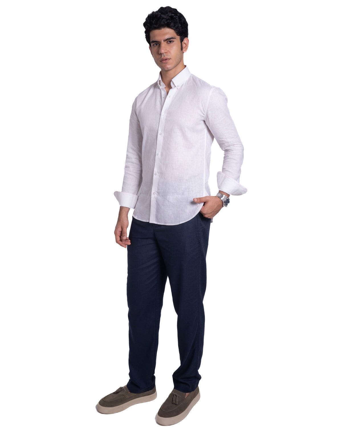 Linen Shirt - Contrast - Blossom
