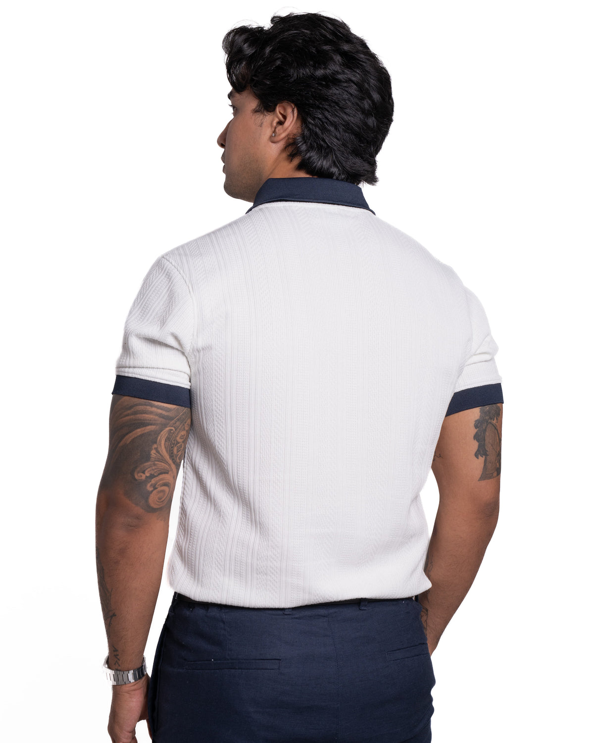 Hartley Polo – Contrast Collar - Dark Navy Collar