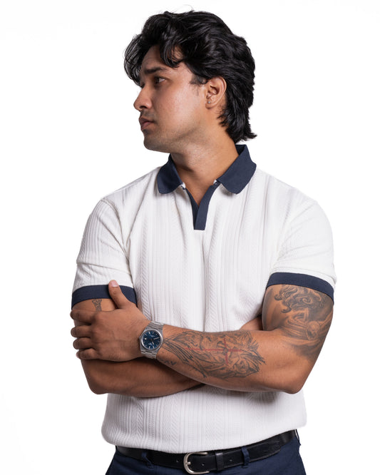 Hartley Polo – Contrast Collar - Dark Navy Collar