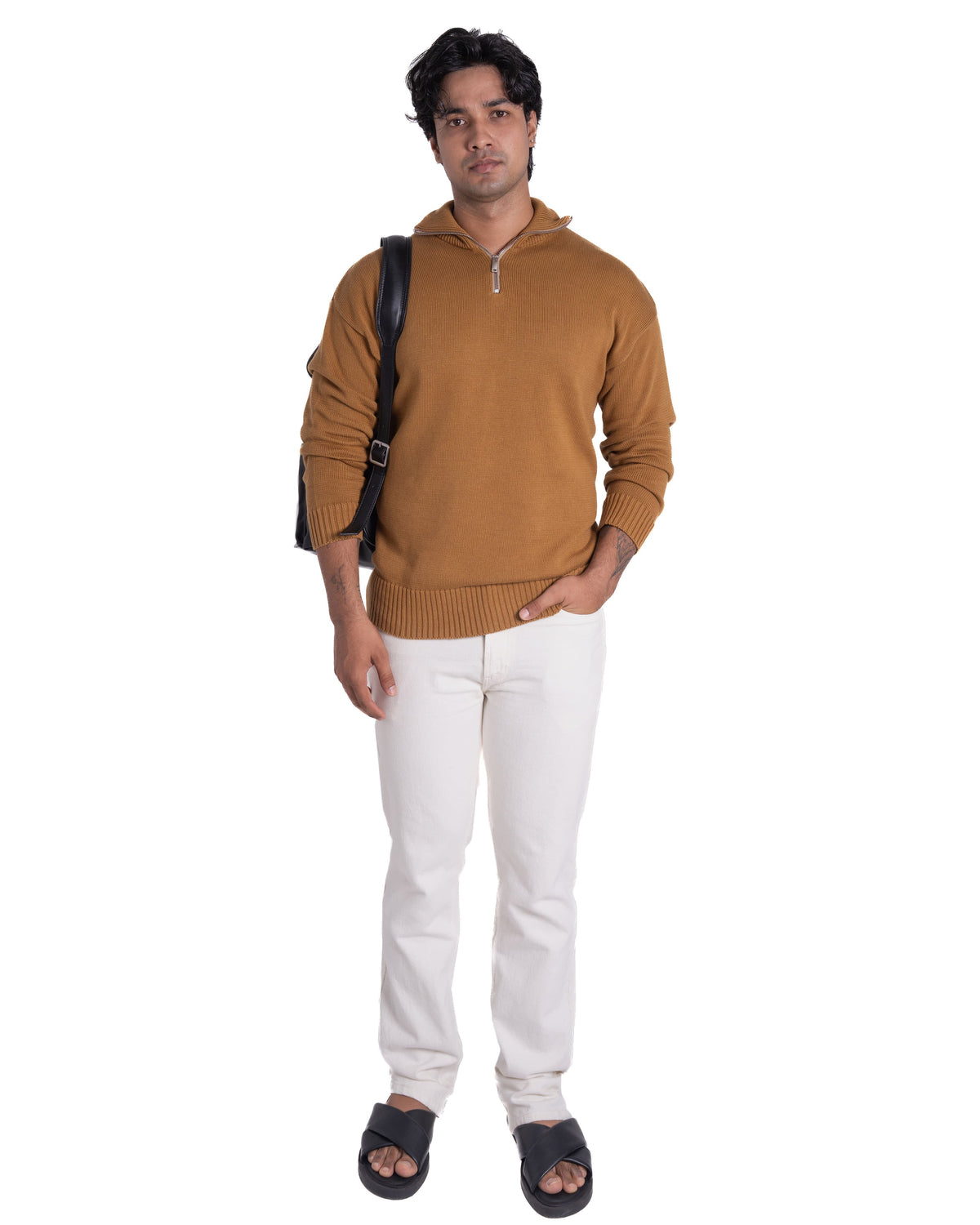 Quarter-zip - Oversized - Dune