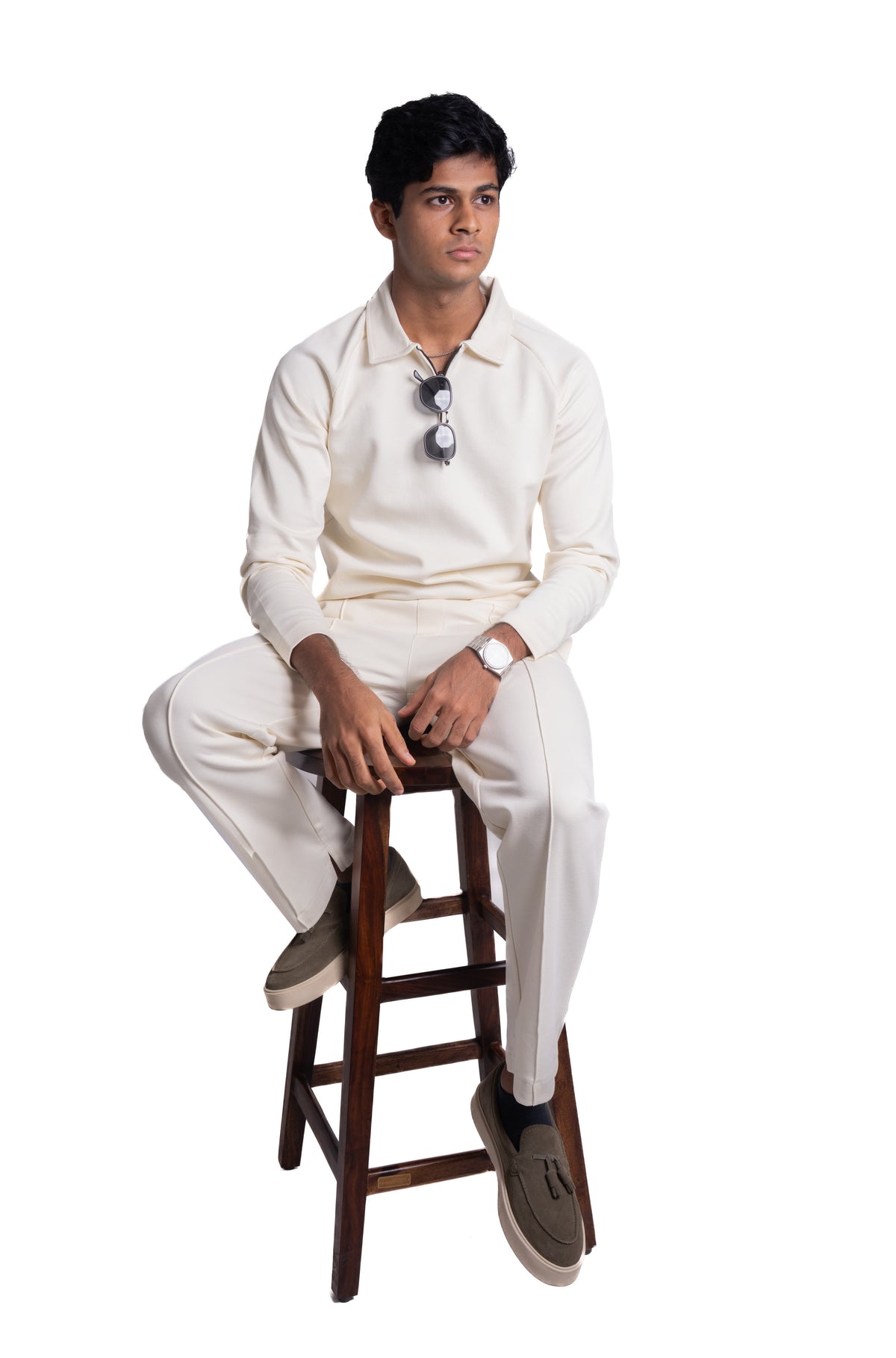 Still Full - Sleeved Polo - Ivory