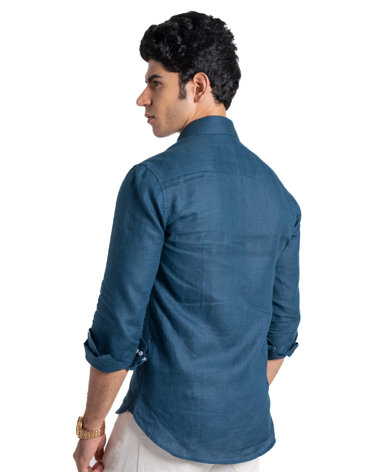Pure Linen Shirt - Earthy - Midnight