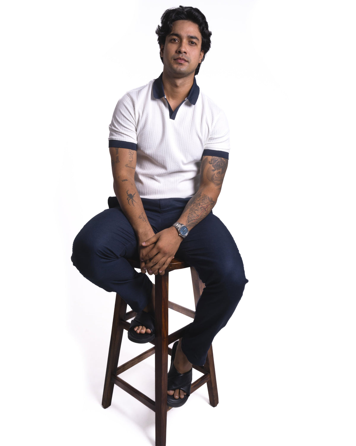 Hartley Polo – Contrast Collar - Dark Navy Collar