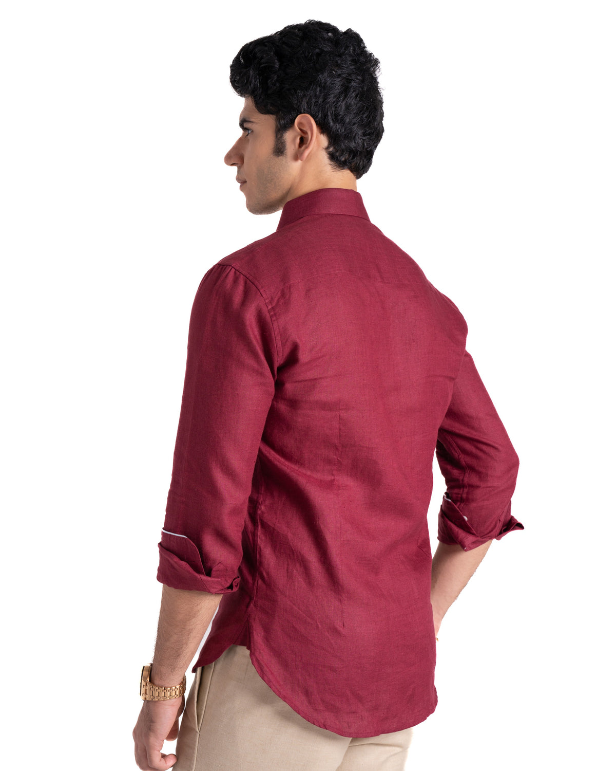Pure Linen Shirt - Earthy - Oxblood
