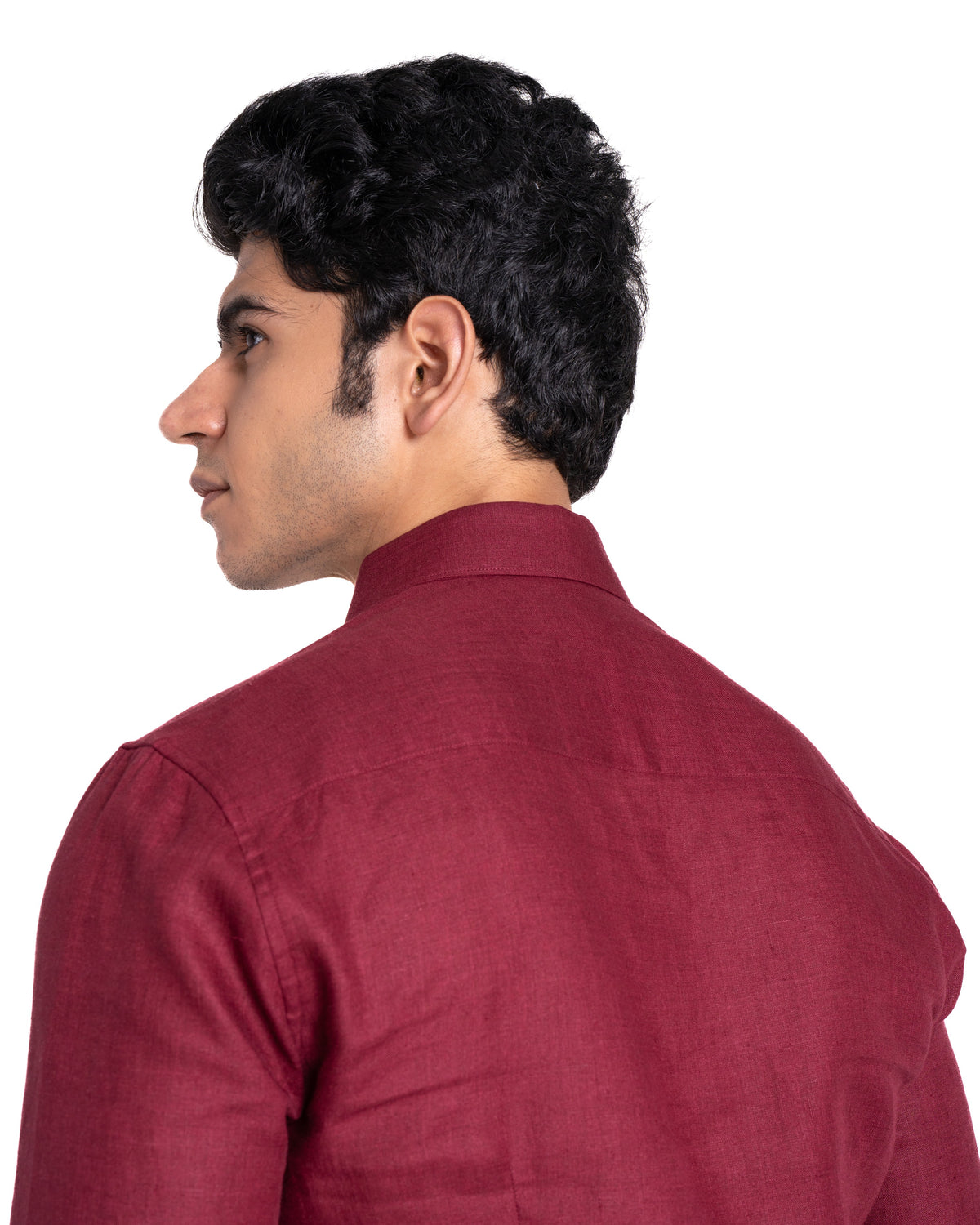 Pure Linen Shirt - Earthy - Oxblood