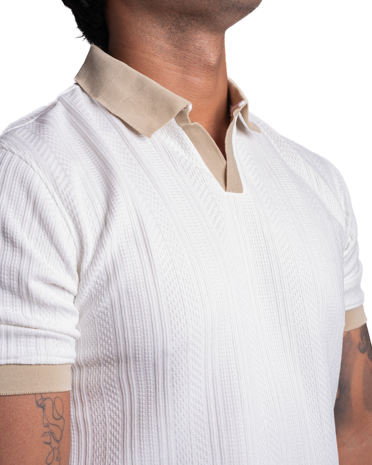 Hartley Polo – Contrast Collar - Sand Collar