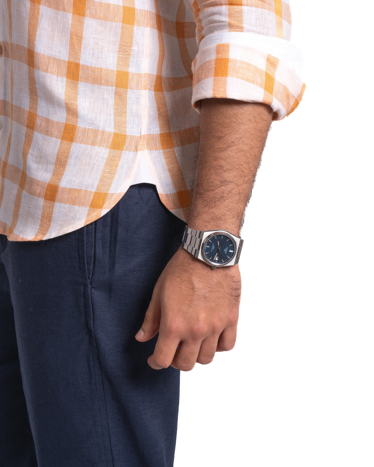 Linen Shirt - Contrast - Tangerine