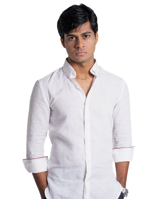 Pure Linen Shirt - Pastels - Cloud